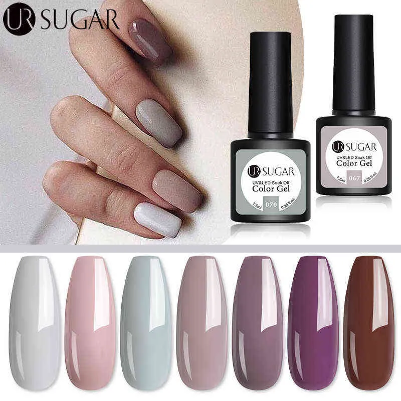 NXY Nagelgelpoliermittel Nude Color Series Naturgrau Lila Lack Nowipe Top Base Soak Off Uv Led Lacque 0328