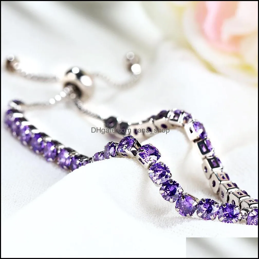 CR jewelry Iced Out Tennis chains Bracelet Zirconia Jewelry 1 Row Cubic Luxury women Bracelets free shipping