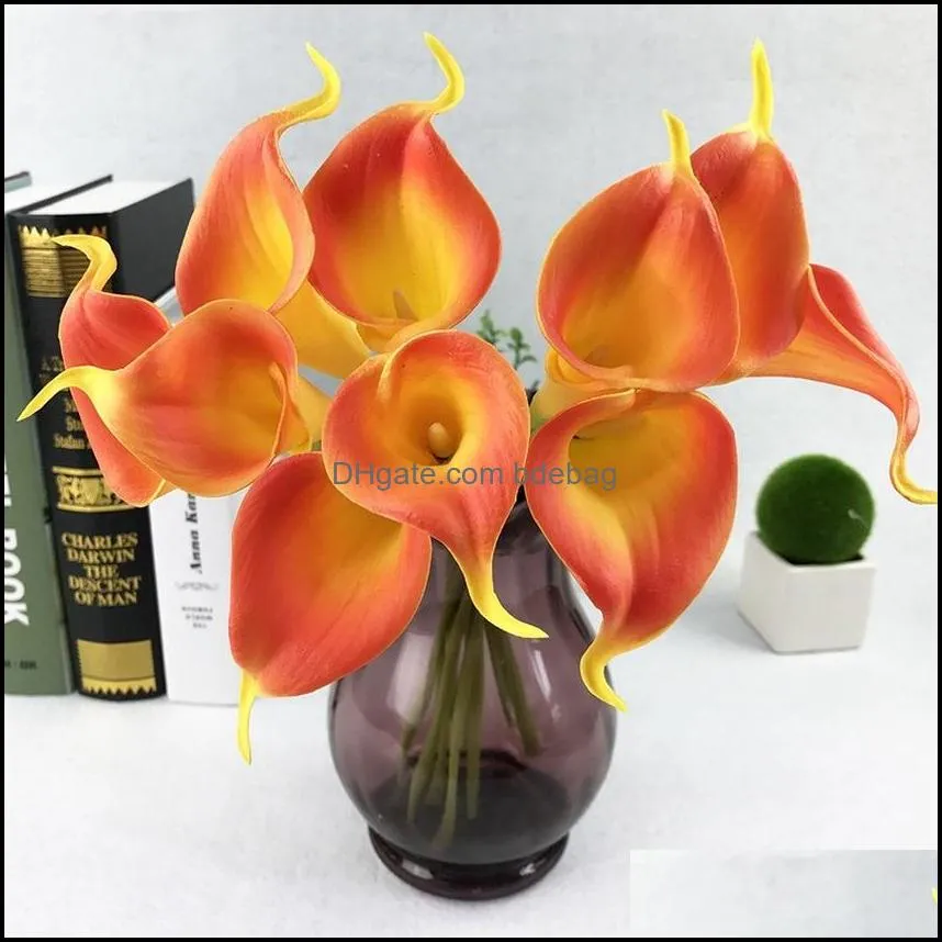 White Real Touch Artificial Flower Calla Lily Faux Floral Party Wedding Flowers Home Garden party Decoration