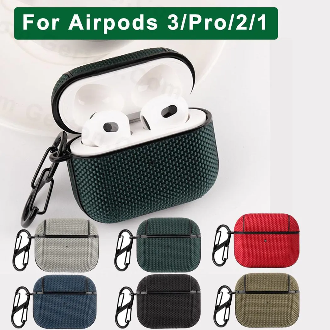 For AirPods 3 2022 Case Earphone Cases Fashion Design Waterproof Nylon Cloth Protective Cover Fit AirPods Pro 2 1 Fundas Wireless Charging Box with Keychain