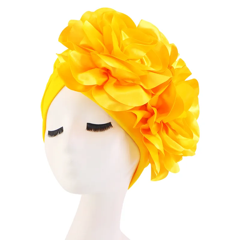 2022 Flower Turban Women Hair Loss Bonnet Muslim Hat Chemo Cap Hijabs Headscarf Wedding Party Hat Head Wraps Indian Hat Turbante