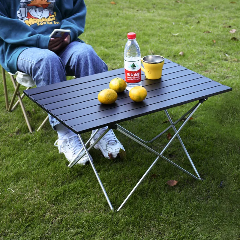 Set da giardino Tavolo da campeggio pieghevole portatile da picnic Tavoli pieghevoli in lega di alluminio Mobili da esterno