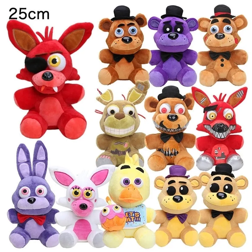 25 cm fnaf peluche jouet doré Fazbear Mangle bonnie foxy peluche poupée jouets soeur emplacement 220418