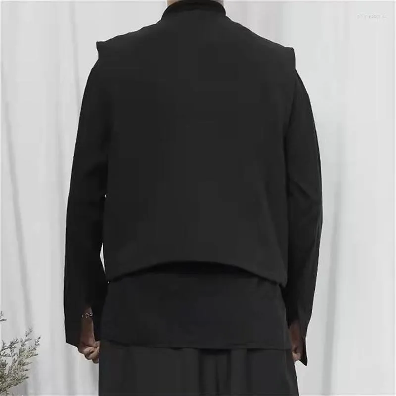 남성 조끼 조끼 작업 의류 지퍼 코트 2022 가을 대형 멀티 포켓 캐주얼 일본 패션 Phin22