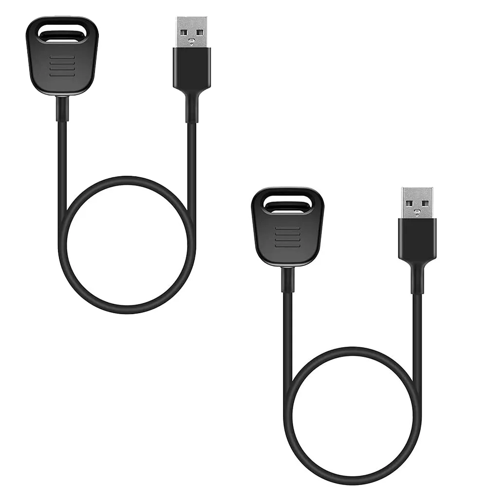 Ersättning USB -laddare Adapter Laddningsladdningskabel för Fitbit Charge 4 Hevert Fitness Wristband 2Pack