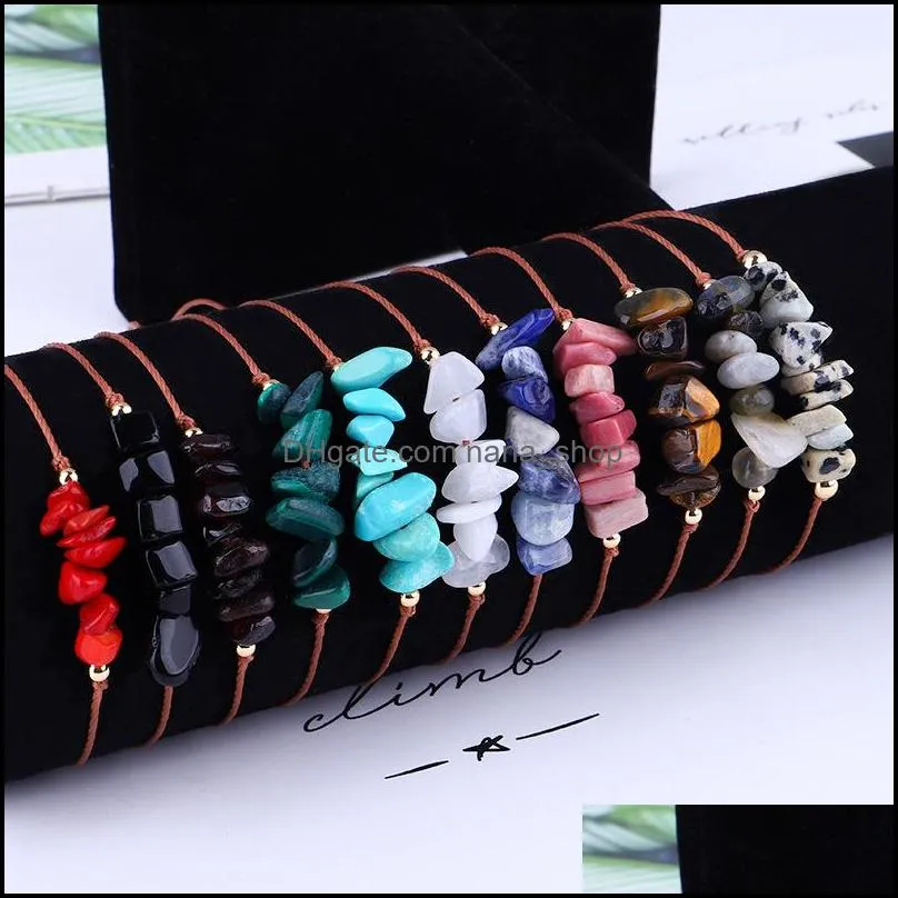 natural gem stone gravel chip bracelet irregular crystal stretch chip beads nuggets rope wrap bracelets bangles quartz amethyst wristband for