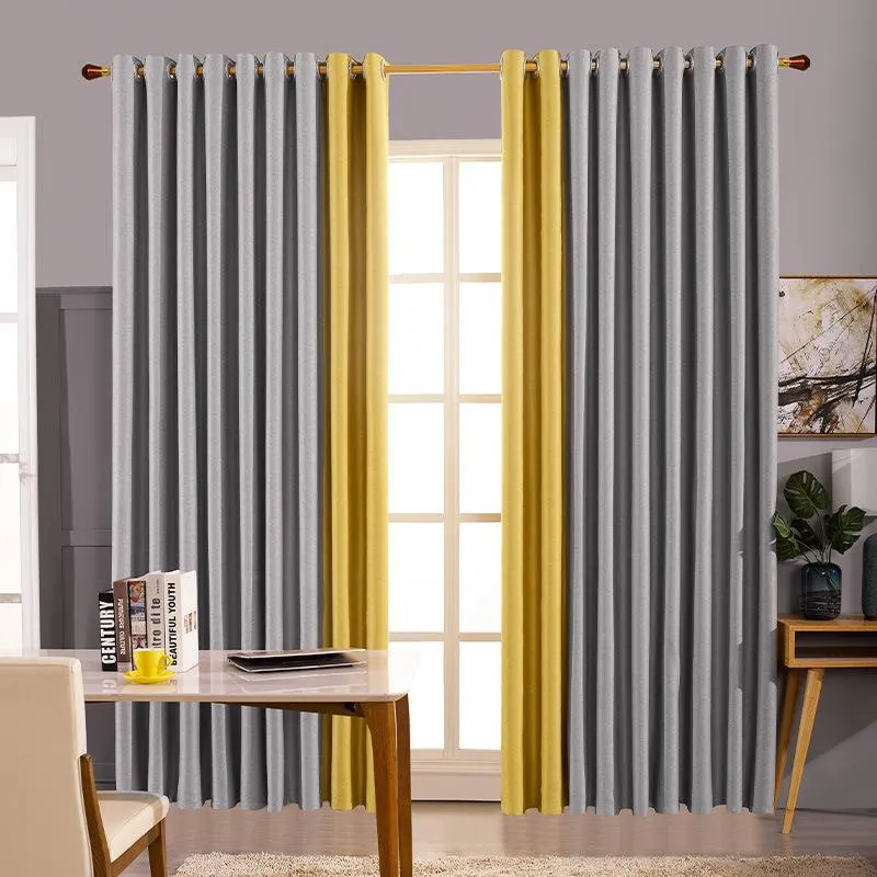Curtain & Drapes Double-sided Bedroom Soundproof Splicing Cloth Full Blackout Finished Manufacturer LxjCurtain DrapesCurtain