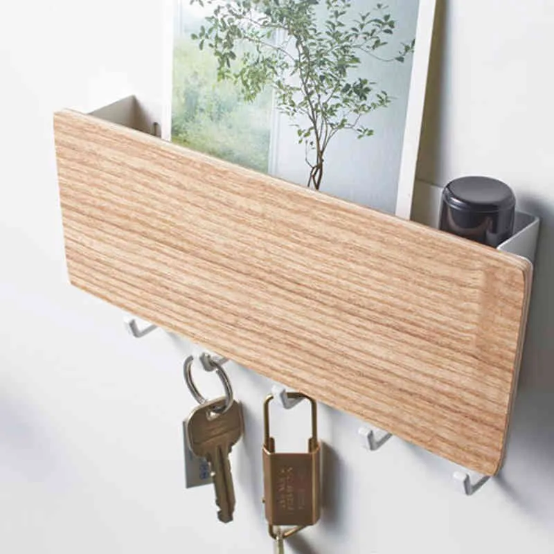 Хранение стойки ключ деревянная вешалка домашняя стена винтажная коридовая пространство, спасающее маленькую спальню дверь, декоративная комната