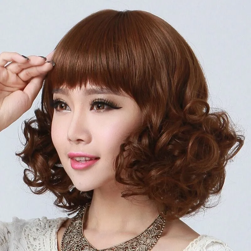 Moderne kurze Perücke natürliche lockige Haare mittleren Alters und ältere Frauen-Wigs Perücken-Abdeckung