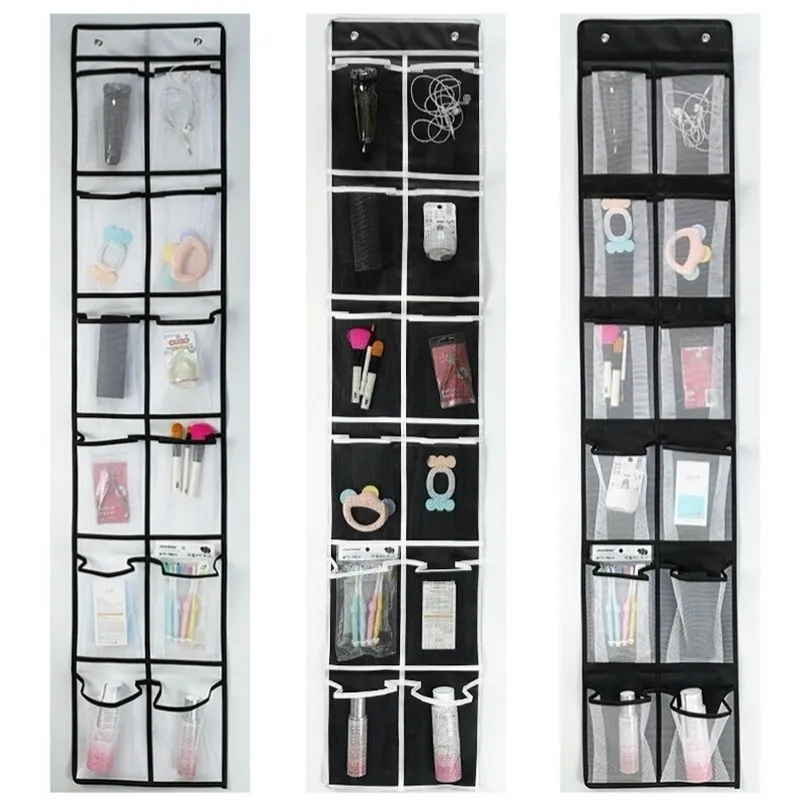 12 Large Mesh Pockets Hanging Shoe Organiser Rack Tidy Storage Box Bags Wall Bag Room Shoes Slippers Y200527