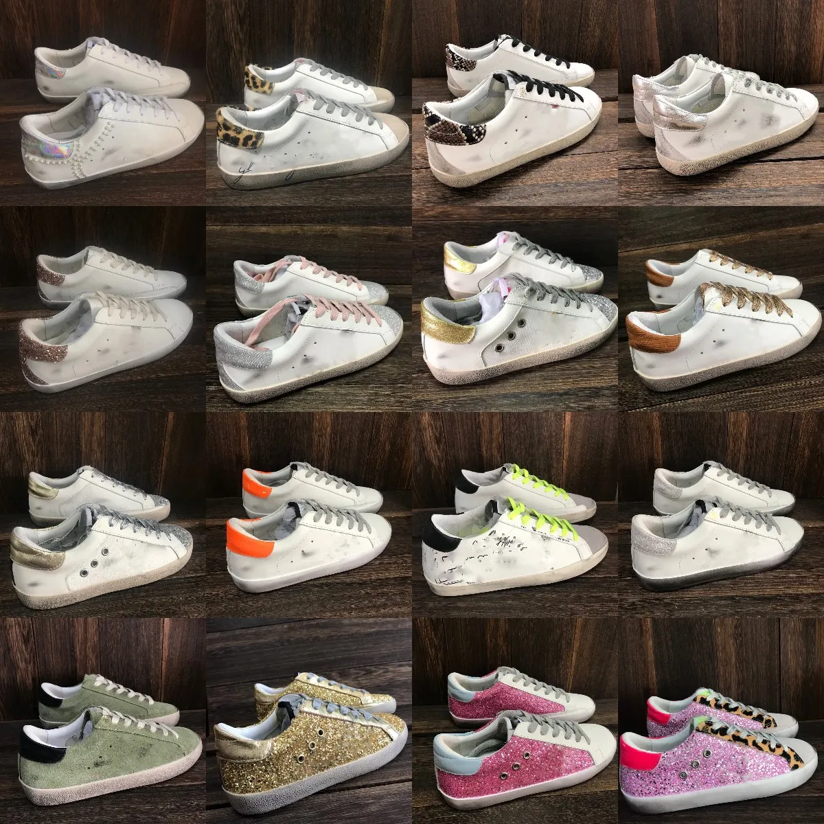 gouden designer luxe sneaker mannen vrouwen super ster casual schoenen lederen sneakers met oude vuile topkwaliteit schoen 35-45