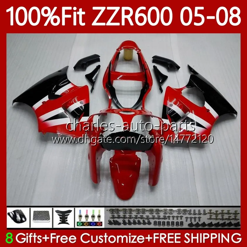 OEM Body Body Flush для Kawasaki Желтый Фабрика Новый Ninja ZZR60000 05-08 ZX ZZR-600 600 CC 05 06 07 08 CoSling 38HC.12 ZZR 600 600CC 2005 2006 2007 2008 100% Fit