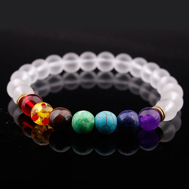 Natural Energy Crystal Stone Strand Bransoletki Handmade Zroszony Dla Mężczyzn Kobiety Urok Joga Moda Biżuteria