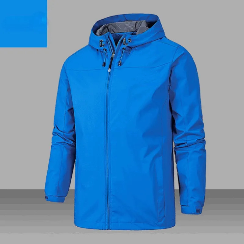 Men's Mountaineering Coat Man's Fashion Winter Outdoor Jacket Light Jackets Zipper Waterproof Jacket Hooded Coats H12