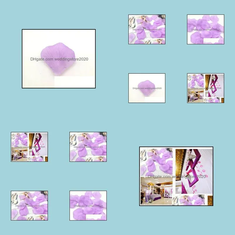 1000pcs Light Purple Lavender Artificial Silk Rose Flower Petals Wedding Favor Accessories Party Event Decoration