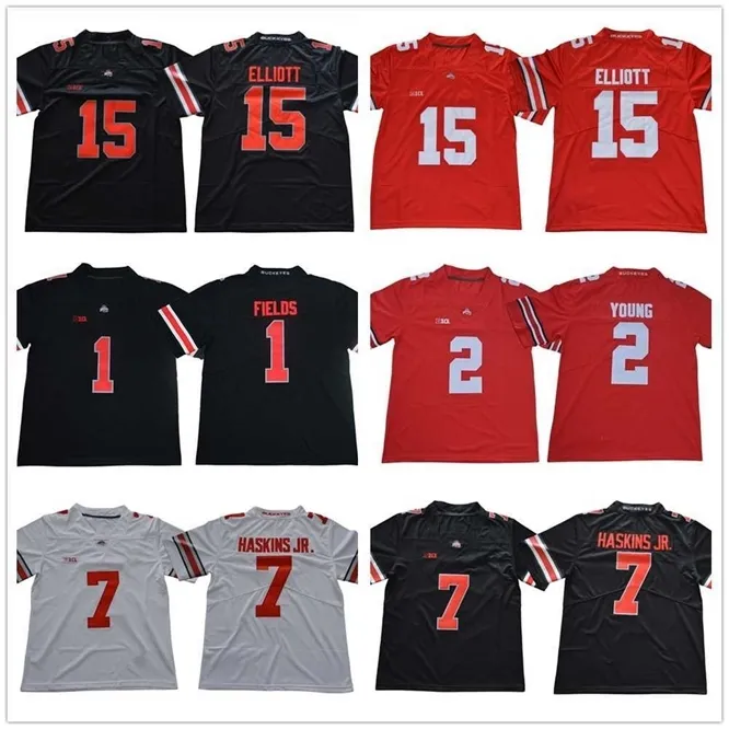 XFLSP Ohio State Buckeyes Jersey 7 Haskins JR Justin حقول مطاردة يونغ 45 أرشي غريفين ماستر تيج الثالث كريس Olave 150th Fiesta Bowl مخيط