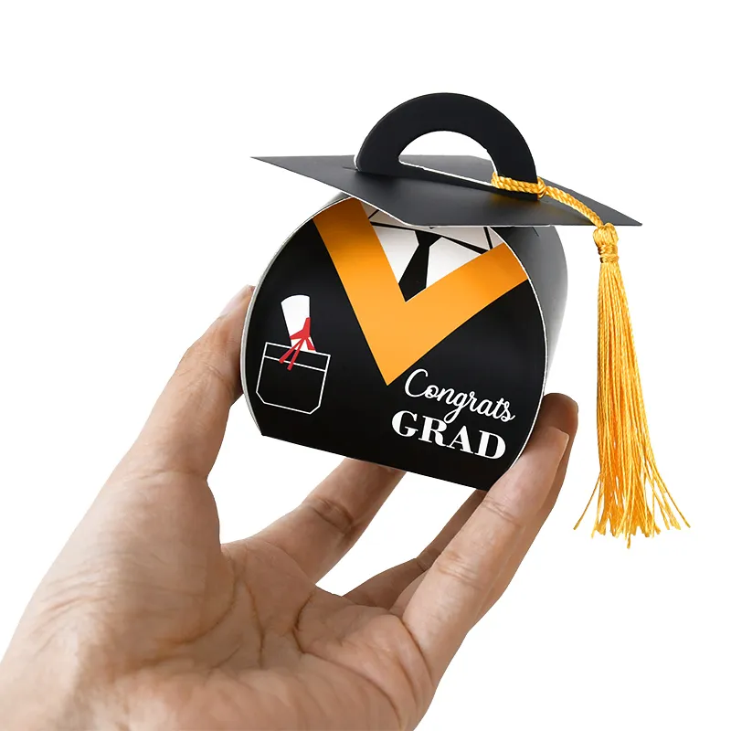 Congratulazioni Grad Bachelor Cap Cap Box Box Box Boxaging Borse Borse per forniture per decorazioni per feste di laurea Classe di 2022
