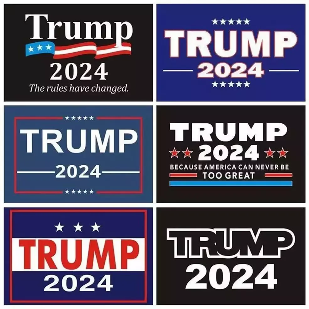 2024 Trump auto adesivi per auto 2024 Campagna presidenziale degli Stati Uniti Trump Adesivo Trump 14.8x21cm Tag PVC Trump 2024 Bumper Sticker Decor auto CPA3285