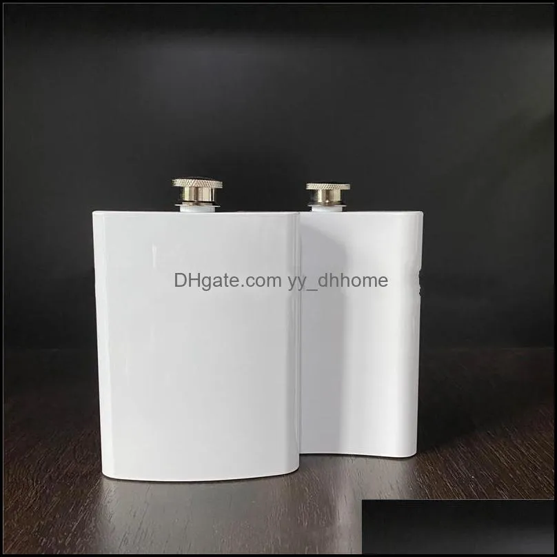 Sublimation Blank Coating Flagon 8oz DIY Stainless Steel Wine Pot Portable Outdoor Activity Metal Mini Kidney Flask 12 5bw G2