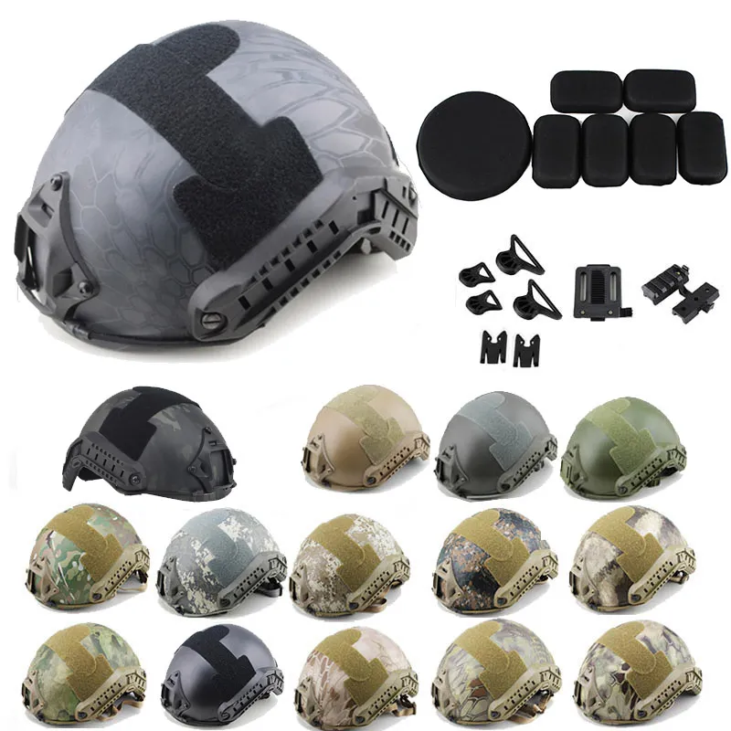 Tactical AirSoft MH Capacete rápido Equipamento externo Paintabll Tiro de proteção de cabeça engrenagem abs versão simples versão No01-012