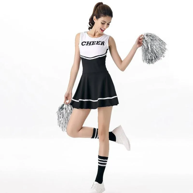 Costume a tema Sexy cheerleader ragazza uniforme liceo Cheer Glee donne costumi cheerleader vestito operato da cosplay