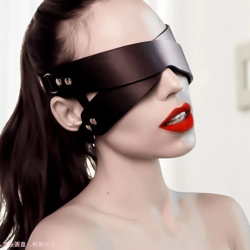 Sexy Bondage Blindfold Mask, Punk Halloween Cosplay Studded Decor Costume  Leather Face Shield, Women's Sexy Lingerie & Underwear Accessories - Temu