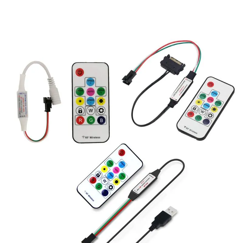 コントローラーDC 5V-24V 14KEYS SATA USB電源インターフェイスRF Symphony Remote Controller for WS2812 WS2812B WS2811 LEDストリップライト