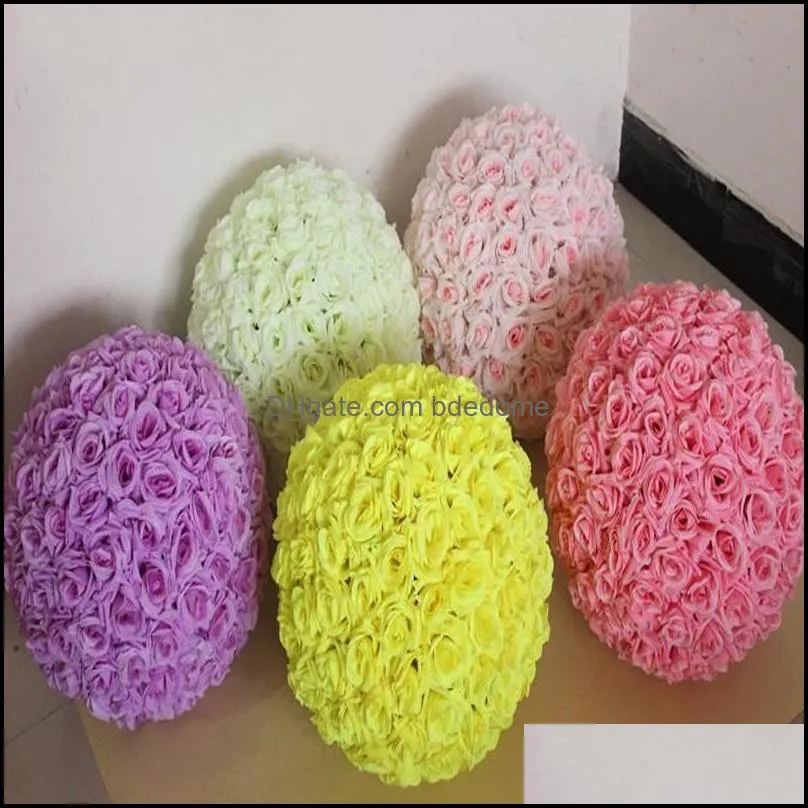 Kissing Balls 6~24 Inch(15~60CM) Wedding Silk Pomander Flower Ball Artificial Encryption Styles for Party Home Decoration