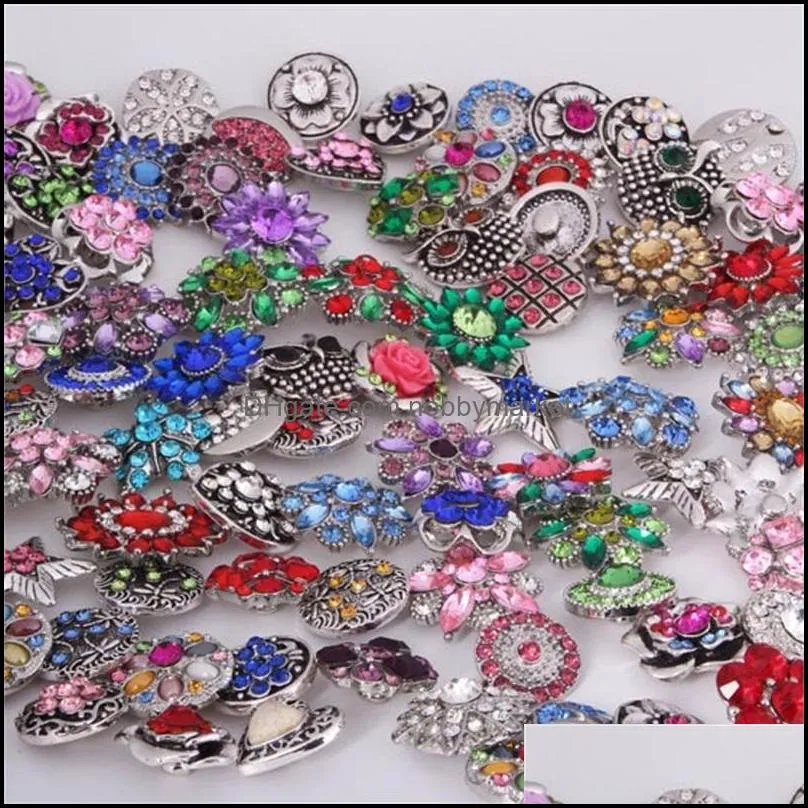 Mixed styles Components Vintage Noosa Chunks 18mm Snap Buttons For Snap Button Necklace Bracelet Jewelry Accessories