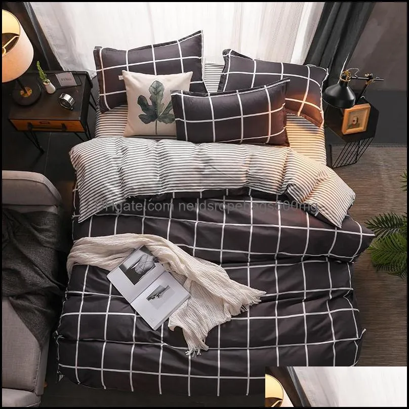 designer bed comforters sets Bedding Set 100% Polyester Fiber Household Brief Plant Pillowcase Duvet Cover Sets Comfortable blanket 129