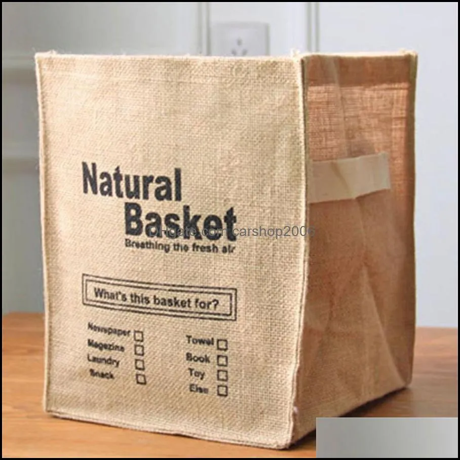 Storage Bags Foldable jute storage box sundries underwear sorting basket manufacturer direct sales