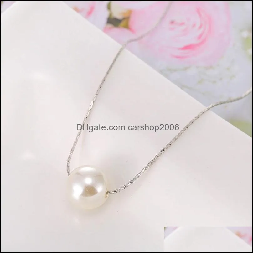 cute pearl pendant necklaces gold silver color for women girl clavicle chains choker fashion jewelry gift