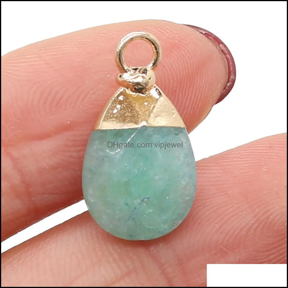 natural stone water drop rose quartz lapis lazuli turquoise opal pendant charms diy for bracelet necklace earrings jewelry making