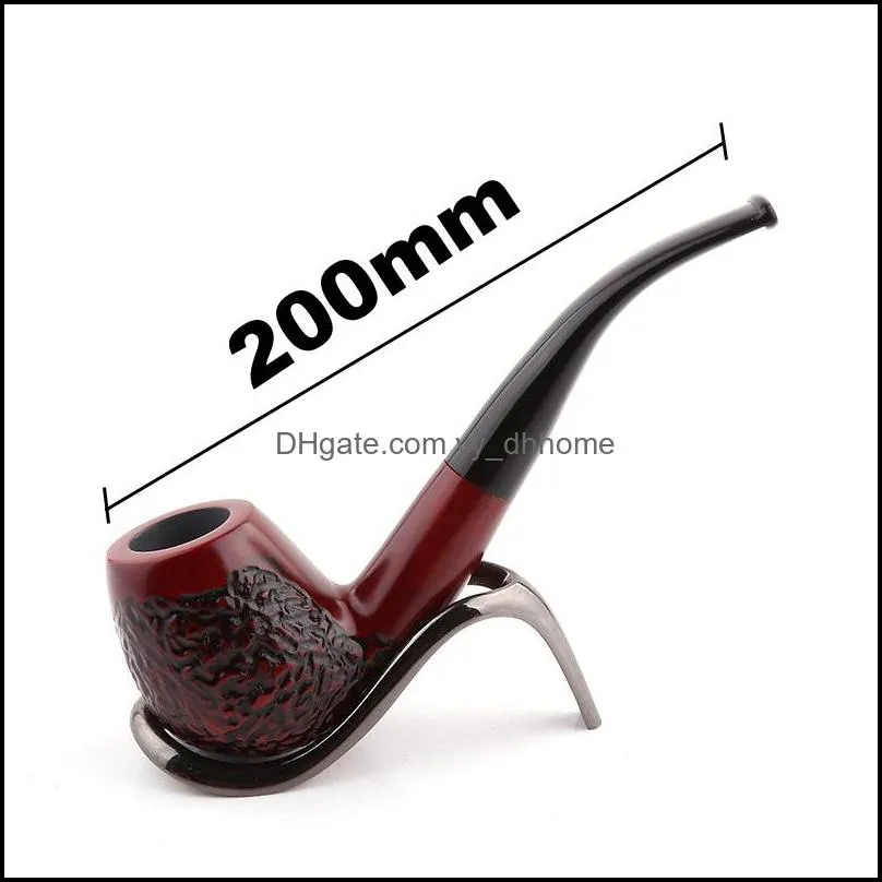 classic tobacco pipe fine and durable sandalwood dark wooden pipe smoking pipe portable easy to clean vt0180