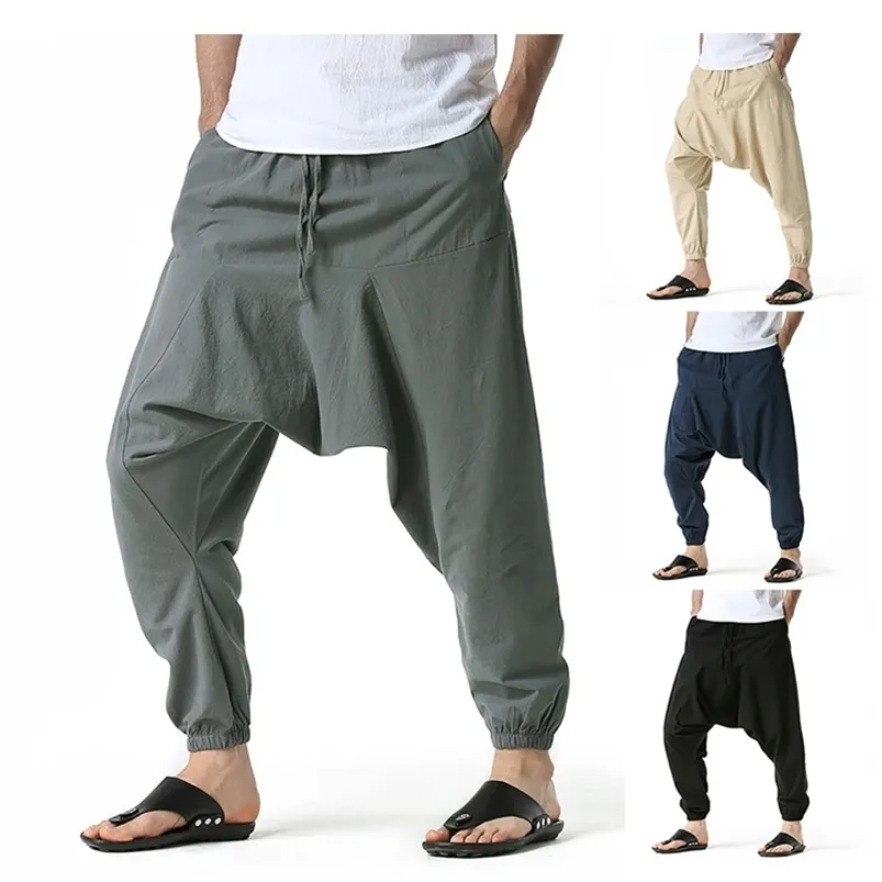 Men's Pants Cotton Line Joggers Men Baggy Hippie Boho Gypsy Aladdin Cargo Yoga Harem 0413 4 220826