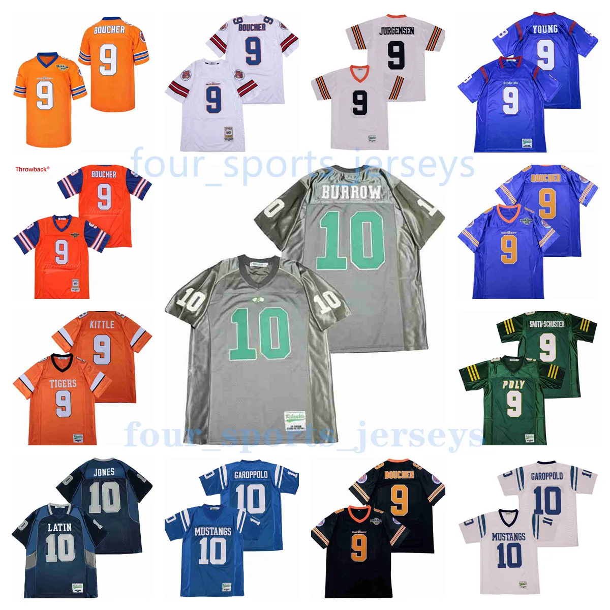 Movie version American football jerseys 9 Bobby Boucher Chase Young Juju Smith-schuster Kittle Sonny Jurgensen 10 Daniel Jones Jimmy Joe Trubisky