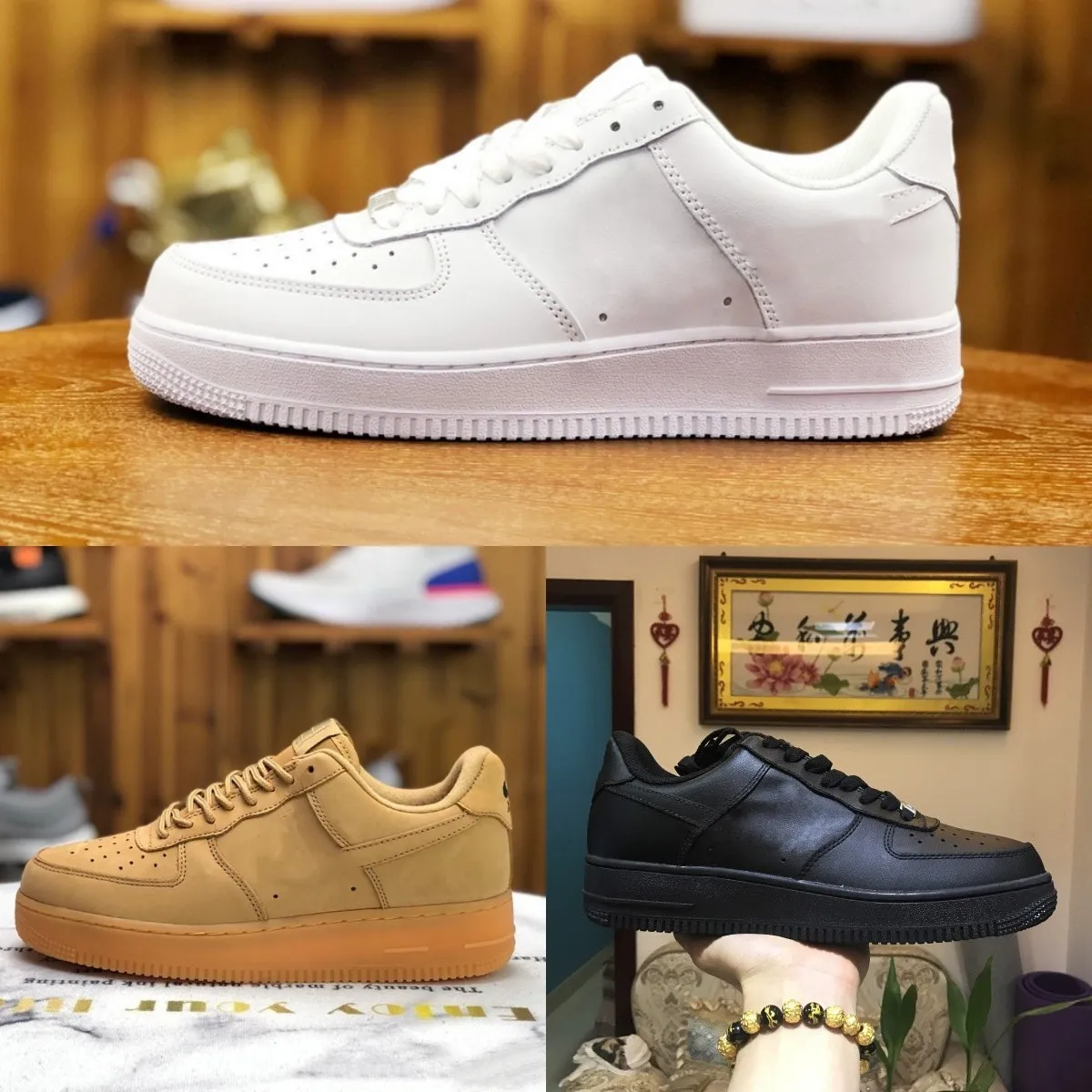 Hoge Kwaliteit 2023 Nieuwe Ontwerpers Outdoor FORCes Mannen Lage Skateboard Schoenen Discount One Unisex 1 07 Knit Euro Airs Wheat Dames All White Black Walking Sports Sneakers E86