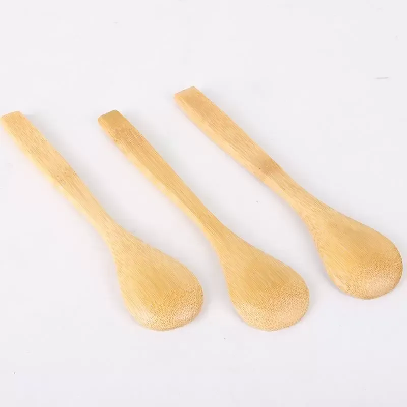 13cm Round Bamboo Wooden Spoon Soup Tea Coffee Honey spoon Spoon Stirrer Mixing Cooking Tools Catering Kitchen Utensil