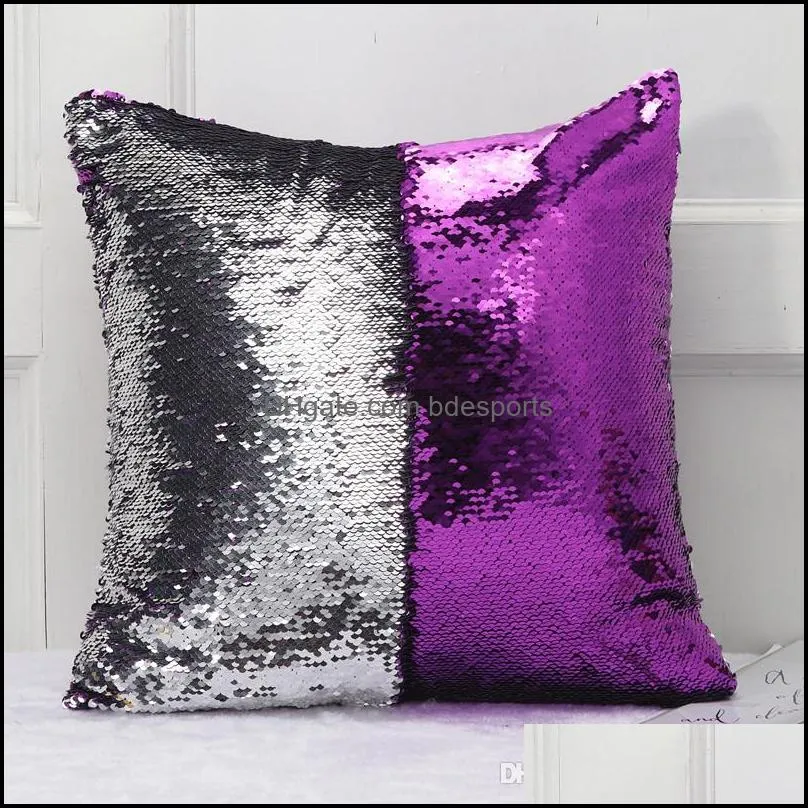 Sequin Mermaid Pillow case 38 colors 40*40cm Cushion Cover Home Decoration Sofa Bed Decor Decorative Pillowcase