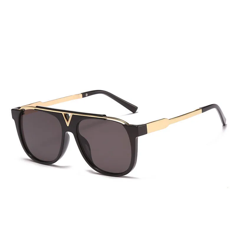 Lous 2157 Moda Güneş Gözlüğü Toswrdpar Gözlük Gözlükleri Tasarımcı Erkekler Kadın Kahverengi Kılıflar Siyah Metal Çerçeve Koyu 50mm Lensler Plaj için