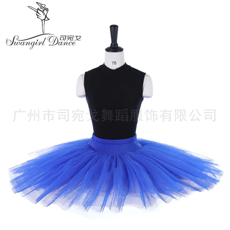 Saia tutu pancake tutu azul marinho praticando infantil clássico meio balé BT8923304D