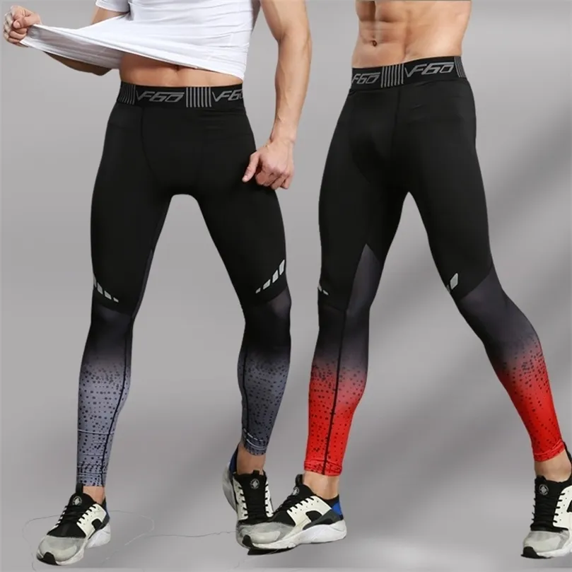 Lycra Leggingi Męskie Kompresyjne Spodnie Spodnie Kolarstwo Running Basketball Football Football Fitness Rajstopy Spodnie Pash Straż 220509