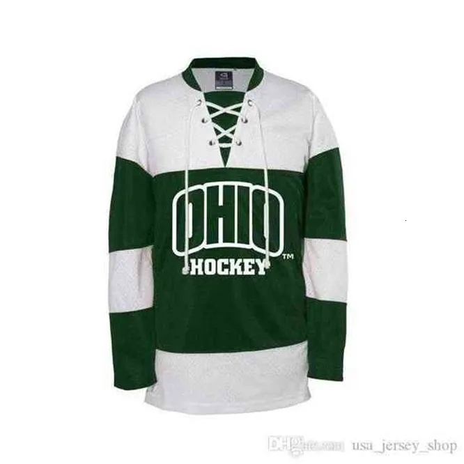 CeUf Custom Men's Ohio Bobcats # 16 hartman # 11 harris # 10 lubin hockey maglie da uomo cucite college hockey jersey di alta qualità