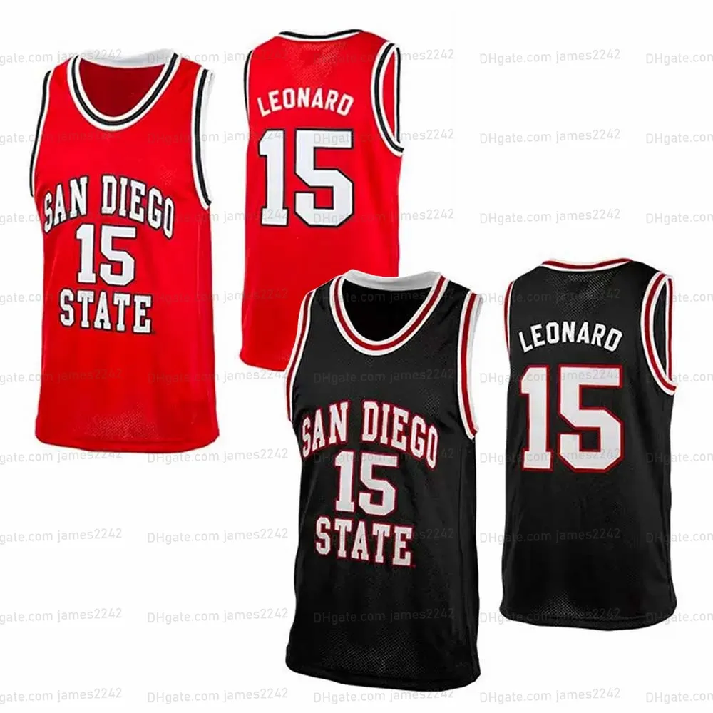 Custom Kawhi Leonard College Retro Classic Basketball Jersey Men's All Ed Red Black Elk naamnummer XXS-6XL Topkwaliteit