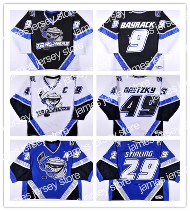 James Custom UHL Danbury Trashers 2004-05 Trikot 49 Brent Gretzky 29 Scott Stirling 9 Mike Bayrack 42 Brad Wingfield 16 Mike Rupp 17 GALANTE 28