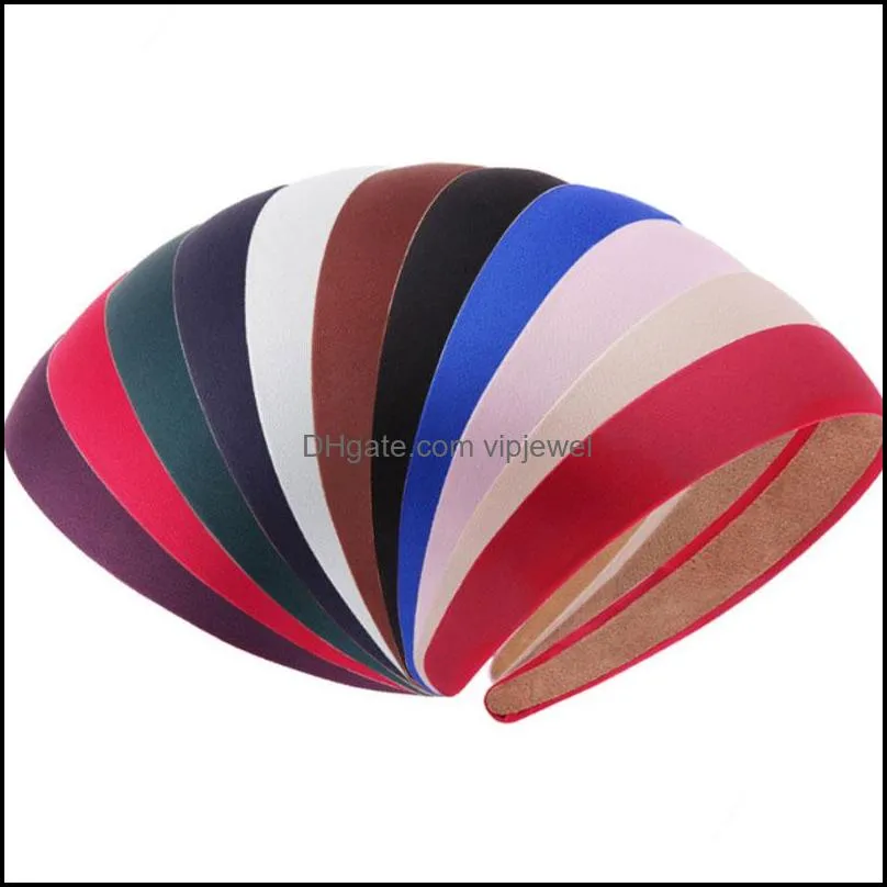 3cm wide handmade solid color hairbands for women girl children headbands party club fashion accessories