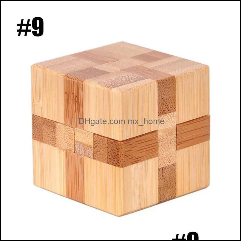 IQ Brain Teaser Kong Ming Lock 3D Wooden Interlocking Burr Puzzles Game Toy For Adults Kids