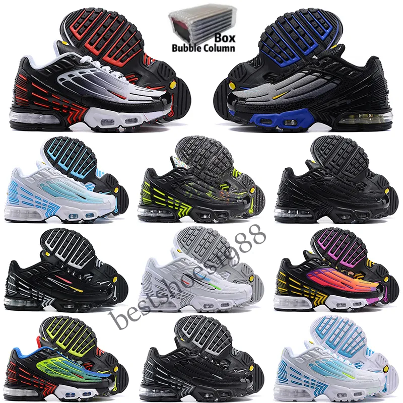 tn plus 3 running shoes kids trainers chaussures Triple Black Laser Blue Bred Hyper Violet Silver Red Smoke Grey outdoor sports sneakers