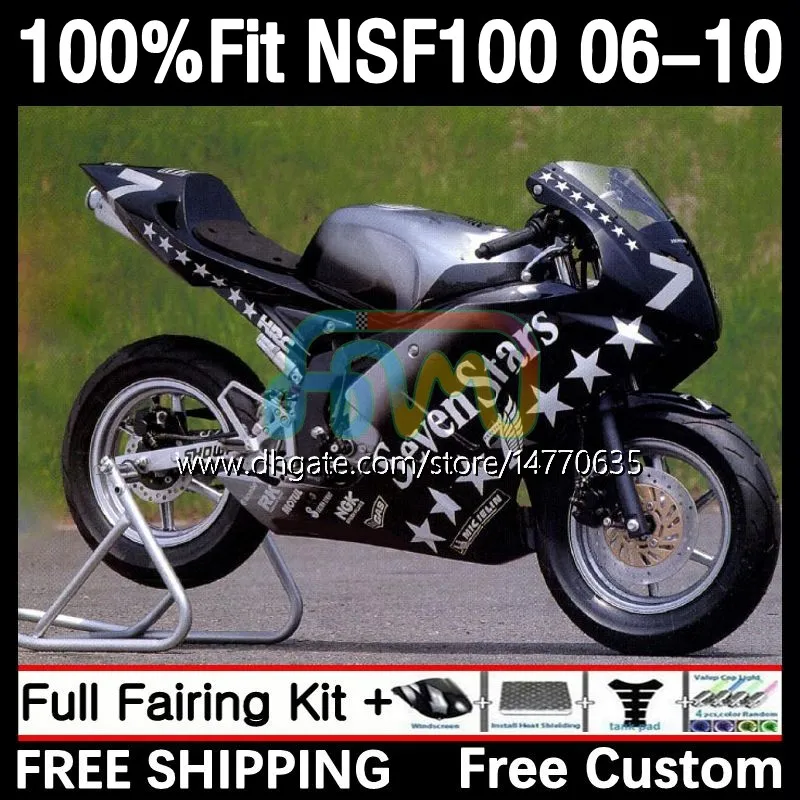 Honda 유리 섬유 NSF100 NSF 100 06-10 10DH.39 NSF-100 06 07 08 09 10 NS-F100 2006 2007 2008 2009 2010 주입 곰팡이 페어링 7stars