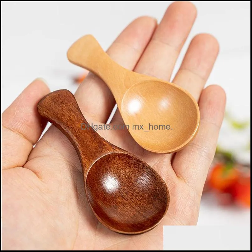 Wooden Tea Spoon creative Baby Milk Powder Ice Cream Coffee Condiment Flatware 8*3.5cm Nanmu Schima superba